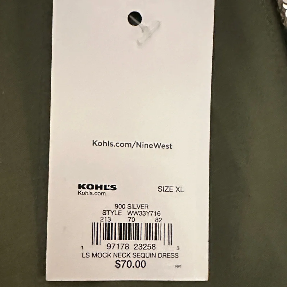 Silver Sequin Long Sleeve Dress - Picture 13 of 16